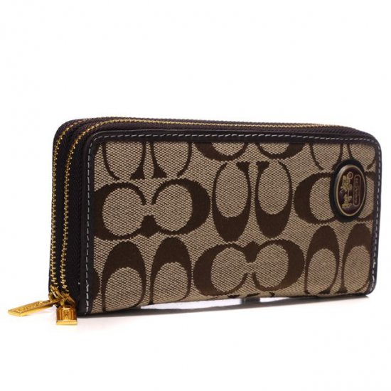 Coach Logo Large Camel Wallets AYC - Click Image to Close